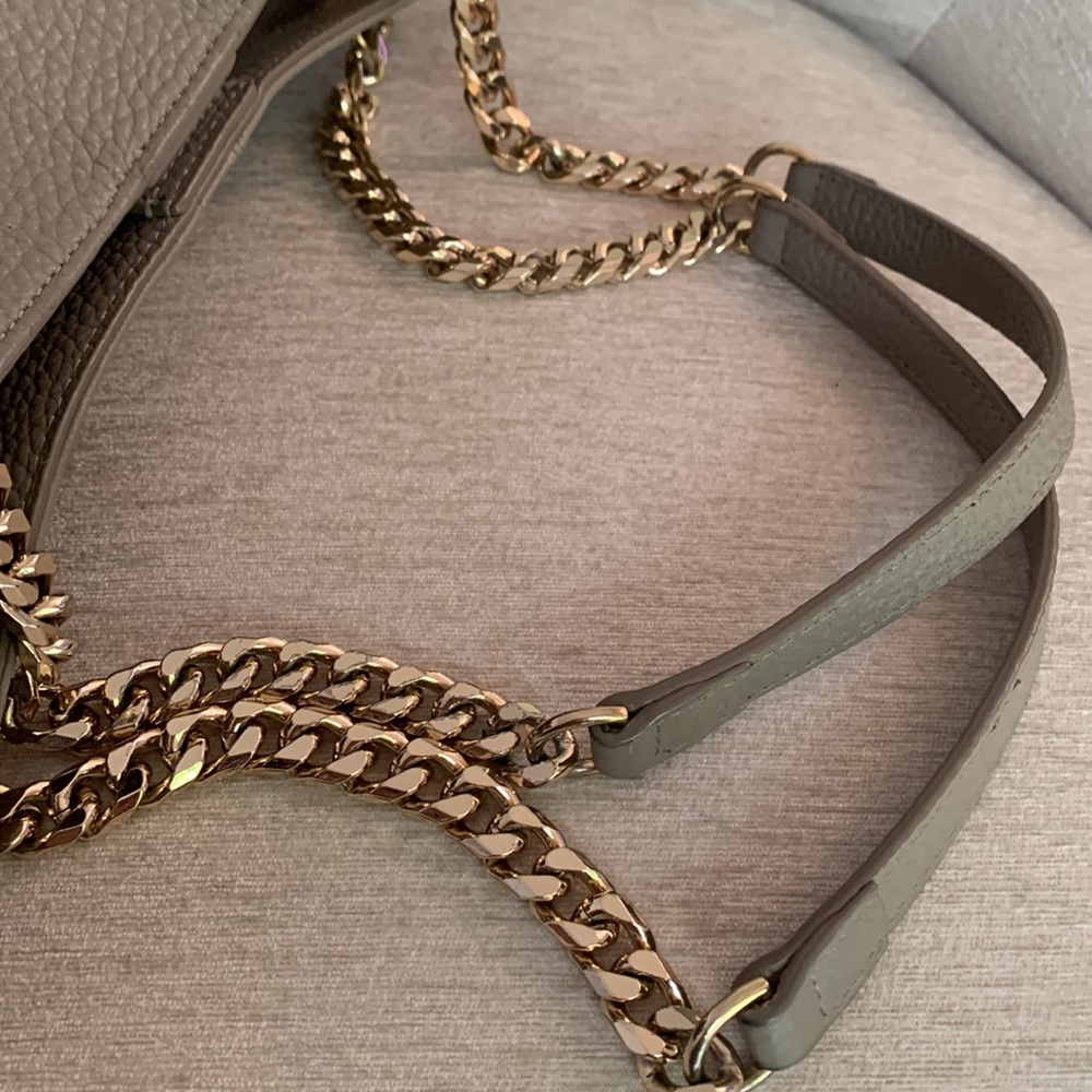 Genuine Leather Shoulder Bag with Chain Strap in Grey by 14th & Union Nordstrom - Picture 6 of 10